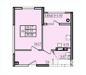 1-к квартира, вторичка, 39м2, 8/8 этаж