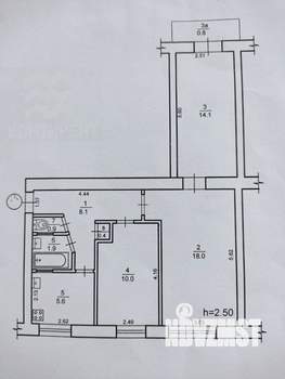 3-к квартира, вторичка, 59м2, 3/5 этаж