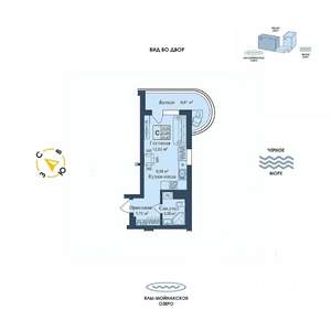 Студия квартира, вторичка, 30м2, 12/12 этаж