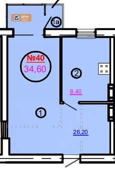1-к квартира, вторичка, 35м2, 7/9 этаж