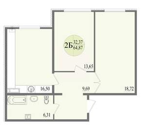 2-к квартира, вторичка, 65м2, 1/8 этаж