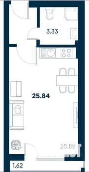 Студия квартира, вторичка, 26м2, 4/8 этаж