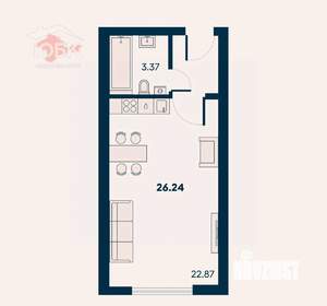 Студия квартира, вторичка, 26м2, 6/8 этаж
