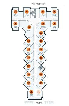 1-к квартира, строящийся дом, 39м2, 5/7 этаж