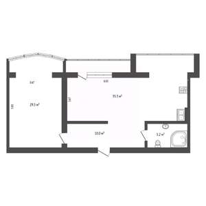1-к квартира, вторичка, 80м2, 3/6 этаж