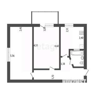 2-к квартира, вторичка, 43м2, 2/4 этаж