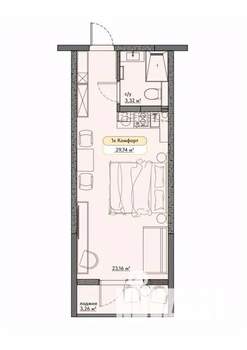 Студия квартира, вторичка, 30м2, 7/9 этаж