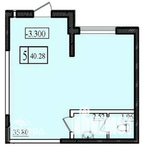 Студия квартира, вторичка, 40м2, 1/9 этаж