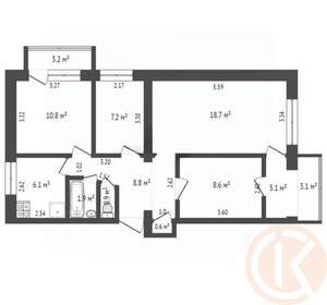 4-к квартира, вторичка, 64м2, 4/5 этаж