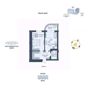 1-к квартира, вторичка, 47м2, 6/12 этаж