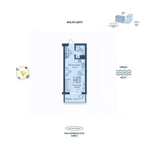Студия квартира, вторичка, 30м2, 8/12 этаж