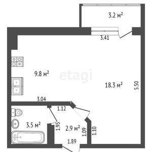 1-к квартира, вторичка, 35м2, 1/10 этаж