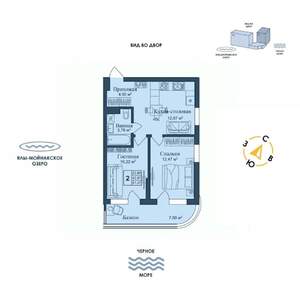 2-к квартира, вторичка, 51м2, 3/12 этаж