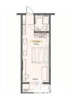 Студия квартира, вторичка, 30м2, 7/9 этаж