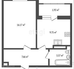 1-к квартира, вторичка, 37м2, 1/8 этаж