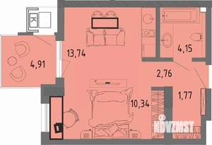 Студия квартира, вторичка, 34м2, 1/16 этаж
