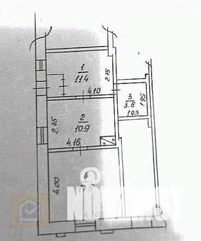 2-к квартира, вторичка, 44м2, 1/1 этаж
