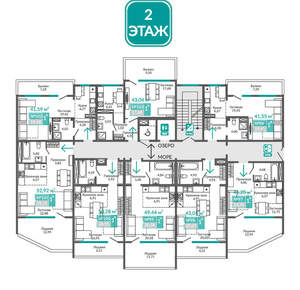 1-к квартира, вторичка, 43м2, 2/9 этаж
