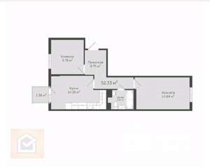 2-к квартира, вторичка, 52м2, 2/4 этаж