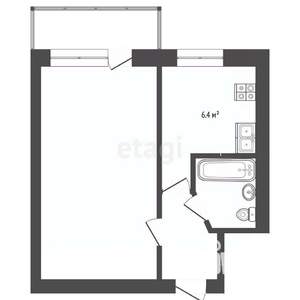 1-к квартира, вторичка, 30м2, 3/5 этаж