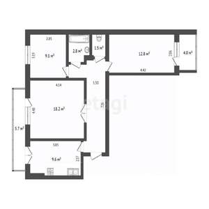3-к квартира, вторичка, 66м2, 6/9 этаж