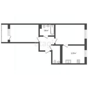 2-к квартира, вторичка, 58м2, 4/6 этаж