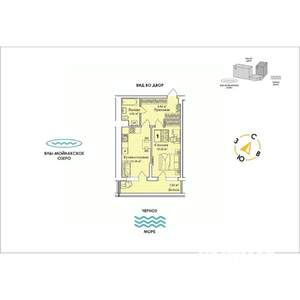 1-к квартира, строящийся дом, 52м2, 1/12 этаж