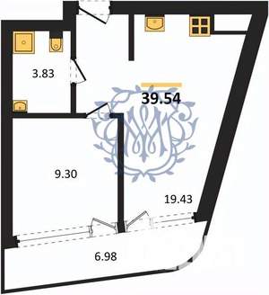 1-к квартира, вторичка, 40м2, 10/22 этаж