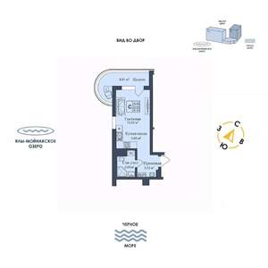 Студия квартира, вторичка, 30м2, 9/12 этаж