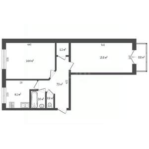 2-к квартира, вторичка, 47м2, 2/5 этаж