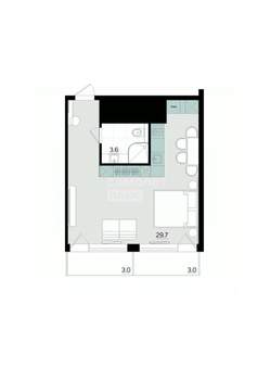 Студия квартира, вторичка, 40м2, 7/16 этаж