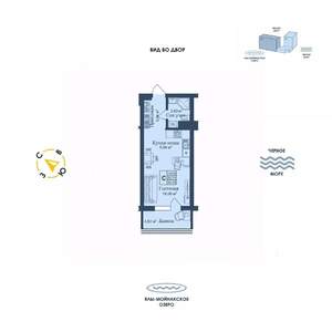 Студия квартира, вторичка, 30м2, 10/12 этаж