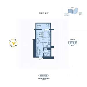 Студия квартира, вторичка, 31м2, 7/12 этаж