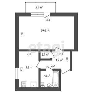 1-к квартира, вторичка, 36м2, 1/5 этаж