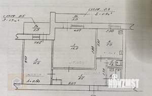 2-к квартира, вторичка, 49м2, 1/9 этаж