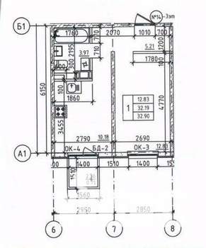 1-к квартира, вторичка, 32м2, 3/4 этаж