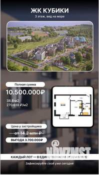 1-к квартира, вторичка, 39м2, 3/4 этаж