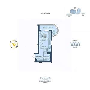 Студия квартира, вторичка, 30м2, 12/12 этаж