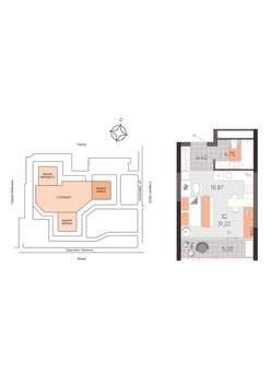 Студия квартира, вторичка, 31м2, 14/21 этаж