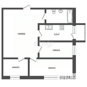 3-к квартира, вторичка, 55м2, 4/4 этаж