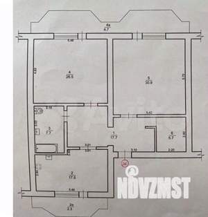 2-к квартира, вторичка, 106м2, 2/3 этаж