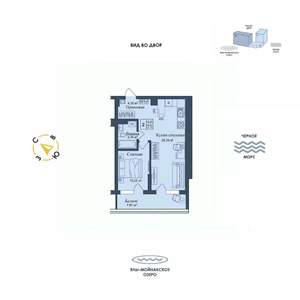 1-к квартира, вторичка, 52м2, 1/12 этаж