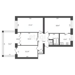 4-к квартира, вторичка, 75м2, 1/5 этаж