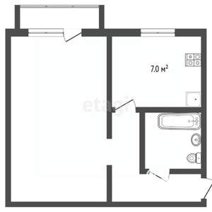 1-к квартира, вторичка, 38м2, 7/9 этаж