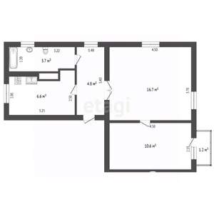2-к квартира, вторичка, 43м2, 2/2 этаж
