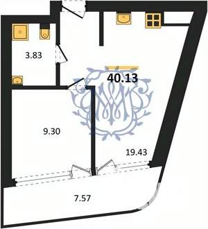 1-к квартира, вторичка, 40м2, 16/22 этаж