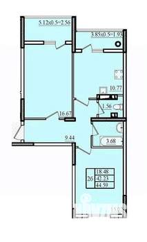 2-к квартира, вторичка, 62м2, 2/8 этаж
