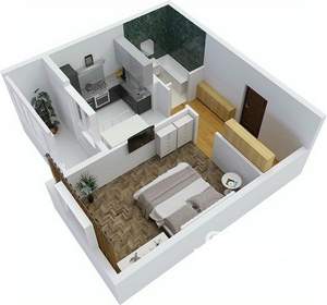 1-к квартира, строящийся дом, 39м2, 8/8 этаж