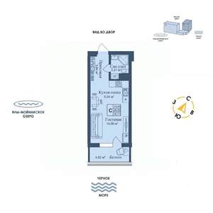 Студия квартира, вторичка, 31м2, 2/12 этаж