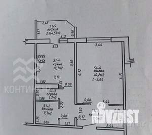 1-к квартира, вторичка, 45м2, 3/9 этаж